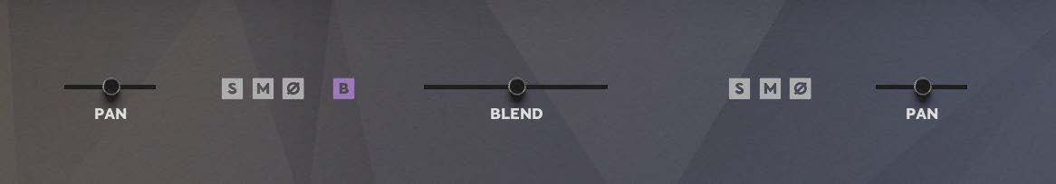 Controls for panning and blending the two cabinets.