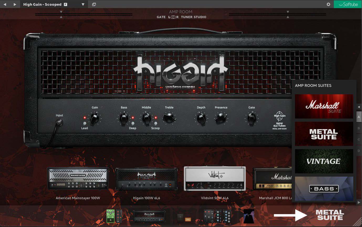 Suite selector menu.
