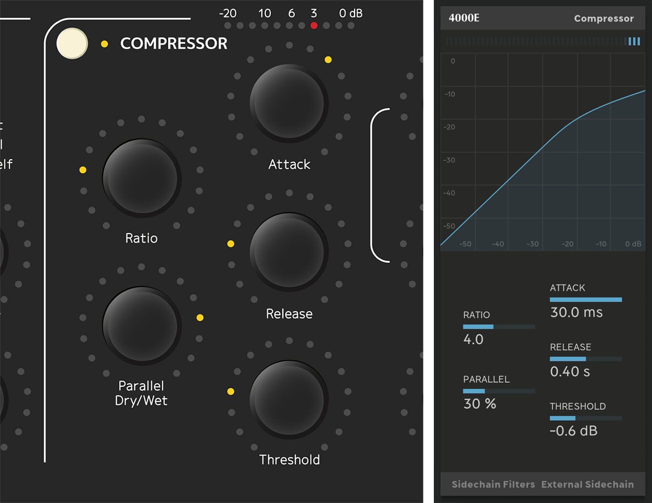 Compressor section on the Console 1 hardware and On-Screen Display.