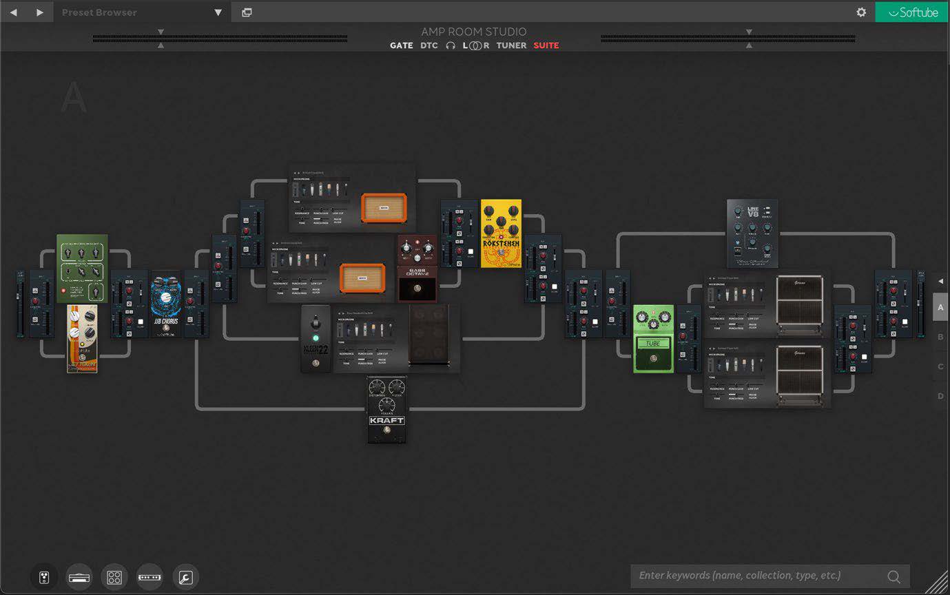 Amp Room Studio Mode with creative signal chains
