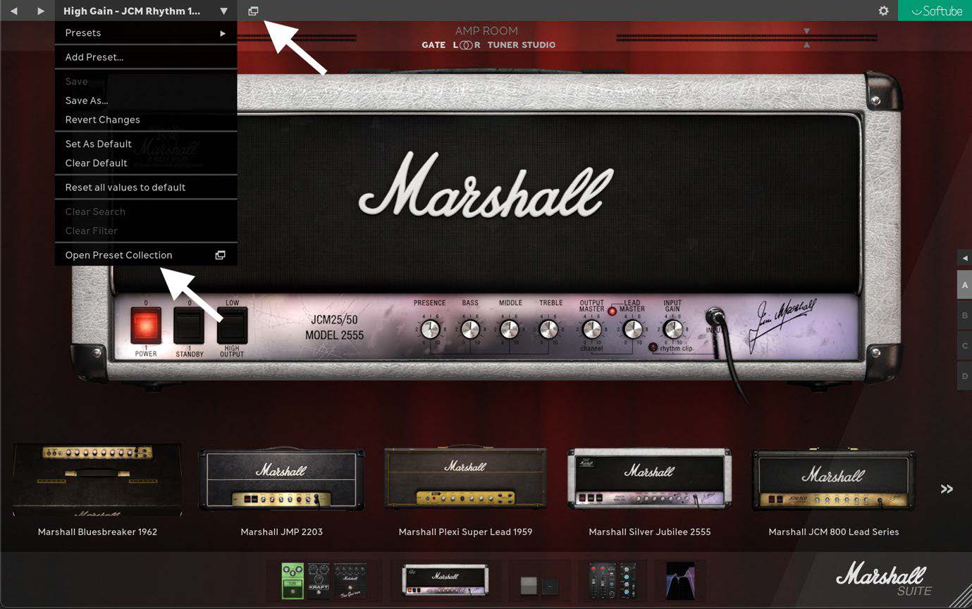 Press to open the full Preset Collection window