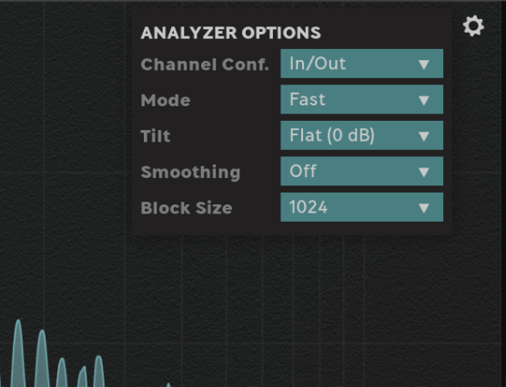 Frequency analyzer options.