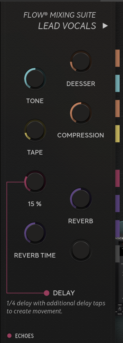 Flow Control panel with eight customizable Flow controls.