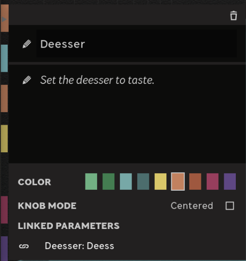 Click the chain icon to link/unlink a parameter from the Flow control.