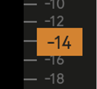 The LUFS Target Value control. Double-click it to set the value manually.