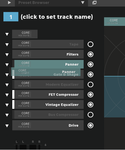 Click and drag in the section list to move sections around.
