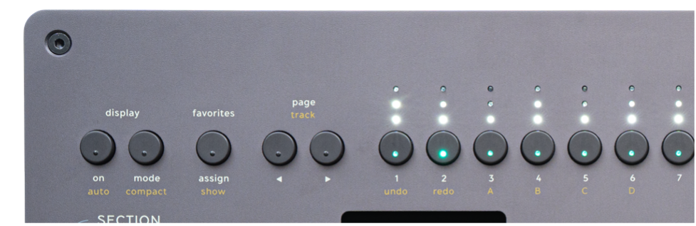 Undo/Redo and A/B/C/D are located at the first 6 track selector buttons.