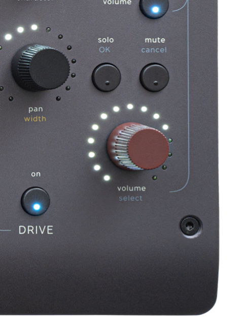 Scroll with Volume/Select, confirm with Solo/OK, or cancel using Mute/Cancel.